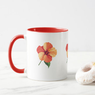 Tropical hibiscus rose Mug