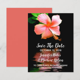 Tropical Hibiscus Save the Date Announcements
