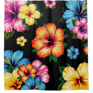 Tropical Hibiscus Shower Curtain