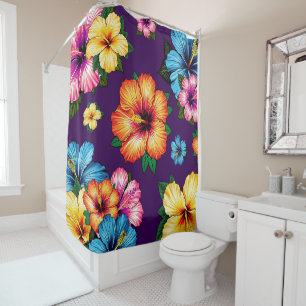 Tropical Hibiscus Shower Curtain
