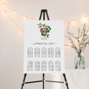Tropical Hibiscus Summer Wedding Seating Chart Foam Board