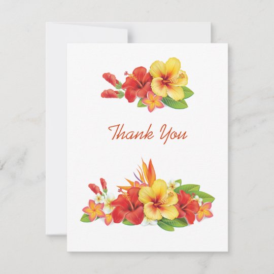 Tropical Hibiscus Thank You Card 6271