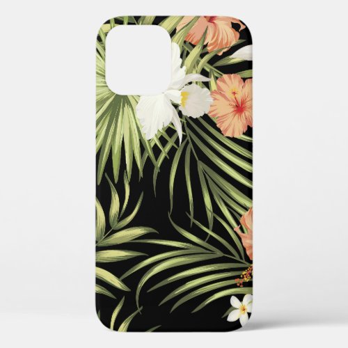 Tropical Hibiscus Vintage Floral Pattern iPhone 12 Case