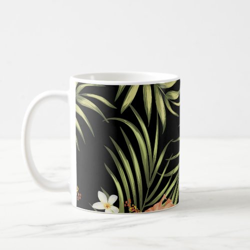 Tropical Hibiscus Vintage Floral Pattern Coffee Mug