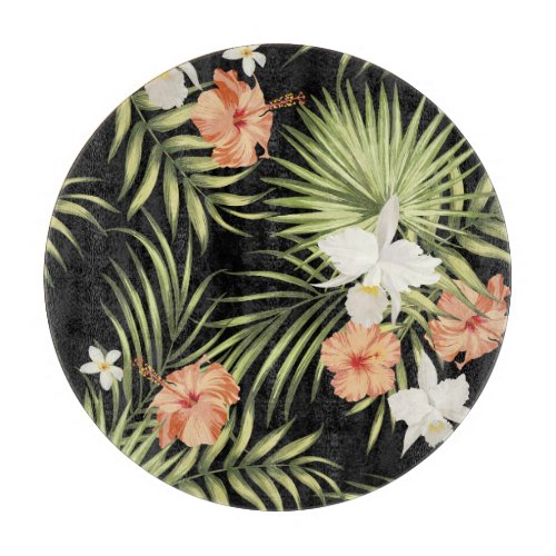 Tropical Hibiscus Vintage Floral Pattern Cutting Board