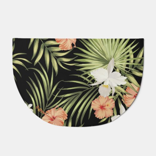Tropical Hibiscus Vintage Floral Pattern Doormat