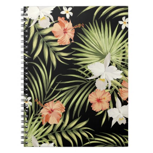 Tropical Hibiscus Vintage Floral Pattern Notebook