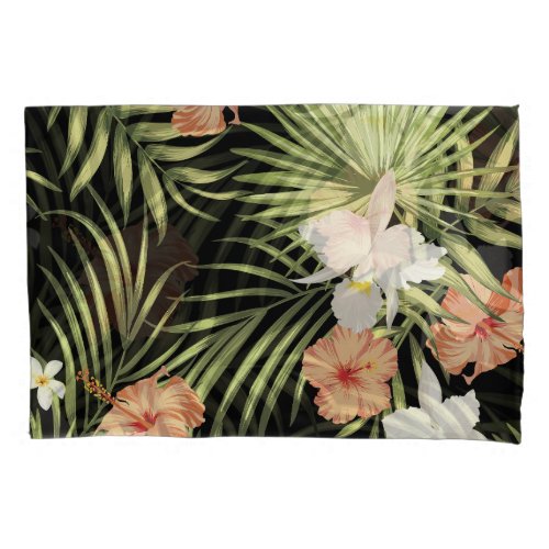 Tropical Hibiscus Vintage Floral Pattern Pillow Case