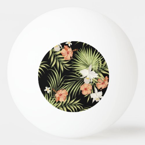 Tropical Hibiscus Vintage Floral Pattern Ping Pong Ball