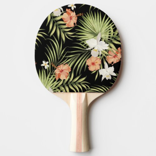Tropical Hibiscus Vintage Floral Pattern Ping Pong Paddle