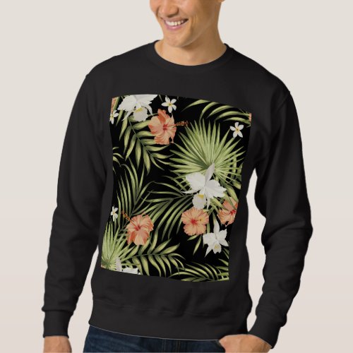 Tropical Hibiscus Vintage Floral Pattern Sweatshirt