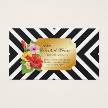 Tropical Hibiscus W/thick Striped Pattern by artNimages at Zazzle
