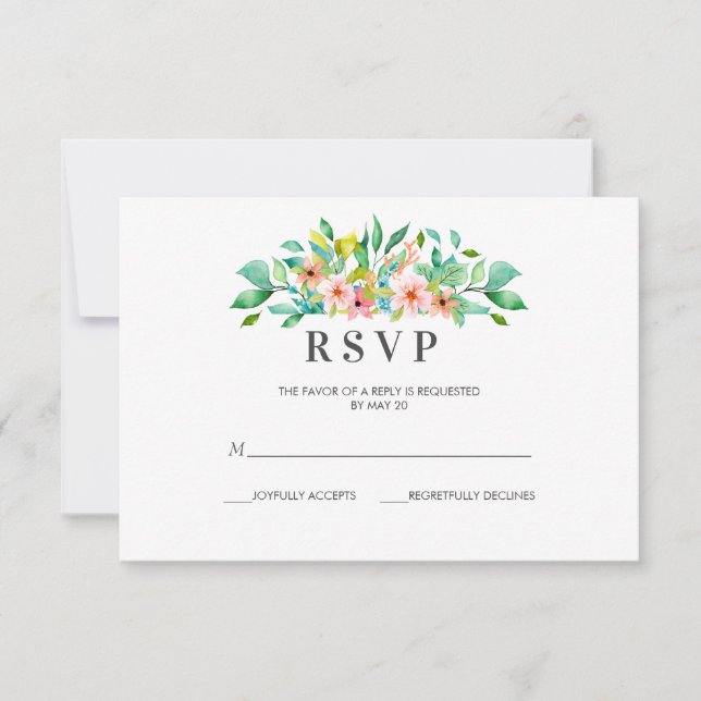 Tropical Hibiscus  | wedding RSVP with (Front)