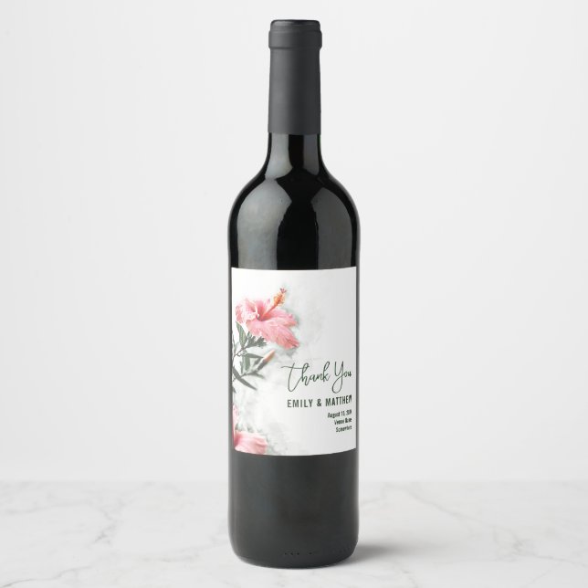 Tropical Hibiscus  Wine Label (Front)