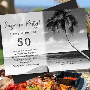 Tropical His Birthday Surprise Party Invitation