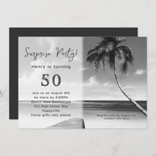 Tropical His Birthday Surprise Party Invitation