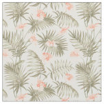 Tropical Hisbiscus Palm Tree Pattern Fabric