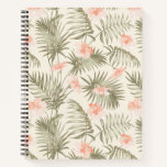 Tropical Hisbiscus Palm Tree Pattern Notebook