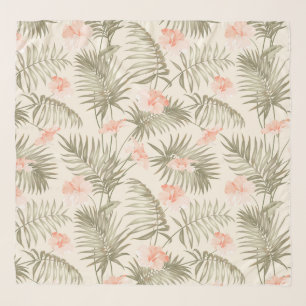 Tropical Hisbiscus Palm Tree Pattern Scarf
