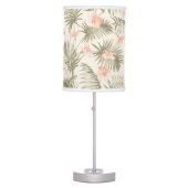 Tropical Hisbiscus Palm Tree Pattern Table Lamp (Front)