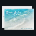TROPICAL HOLIDAY BEACH | Christmas or Hanukkah<br><div class="desc">Warm Wishes! Send greetings for the holidays from ocean lovers everywhere! This Florida Gulf Coast ocean waves holiday card in shades of teal, aqua, and navy and ocean blue is tropical and whimsical and perfect for a warm weather Christmas or sharing vacation memories. Just personalize names and you have your...</div>