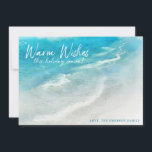 TROPICAL HOLIDAY BEACH | Christmas or Hanukkah Card<br><div class="desc">Warm Wishes! Send greetings for the holidays from ocean lovers everywhere! This Florida Gulf Coast ocean waves holiday card in shades of teal, aqua, and navy and ocean blue is tropical and whimsical and perfect for a warm weather Christmas or sharing vacation memories. Just personalize names and you have your...</div>