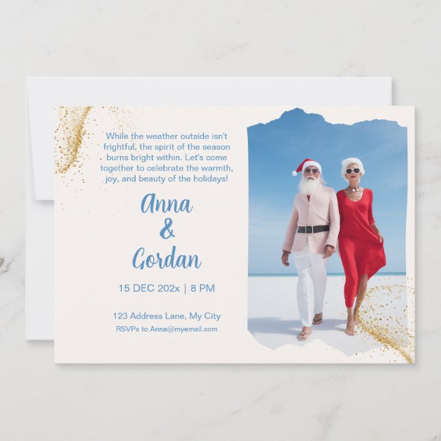 Tropical Holiday Card Invitation (Front)