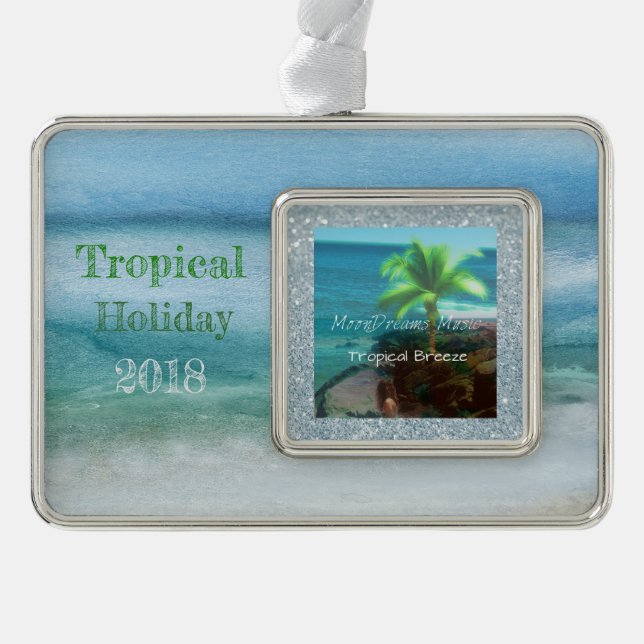 Tropical Holiday Christmas Ornament (Front)
