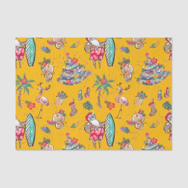 Tropical Holiday Christmas Tissue Paper (Front)