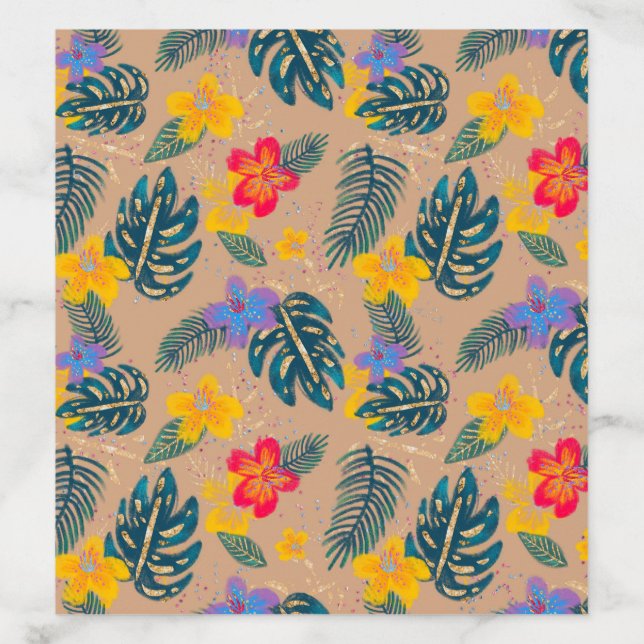 Tropical Holiday Christmas Tissue Paper Envelope Liner (Design)