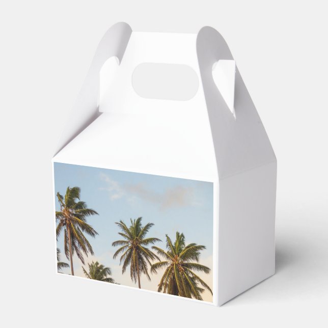 Tropical Holiday Palm Trees Favor Boxes (Back Side)