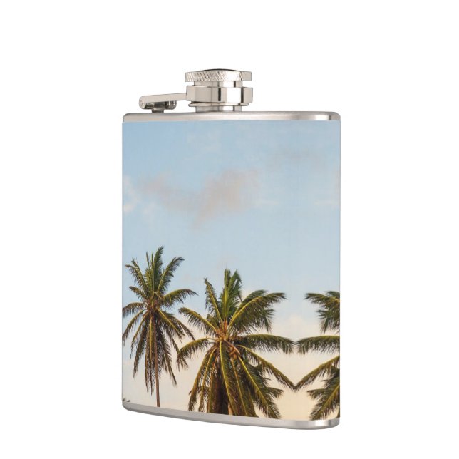 Tropical Holiday Palm Trees Flask (Left)