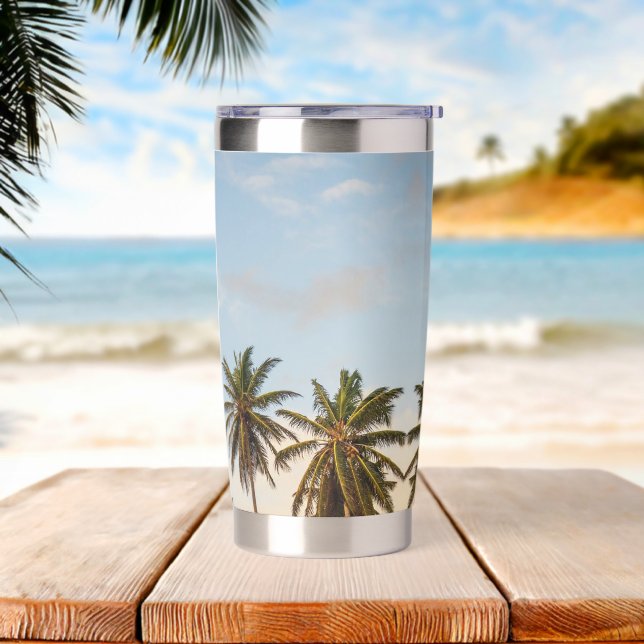 Tropical Holiday Palm Trees Insulated Tumbler (Beach)