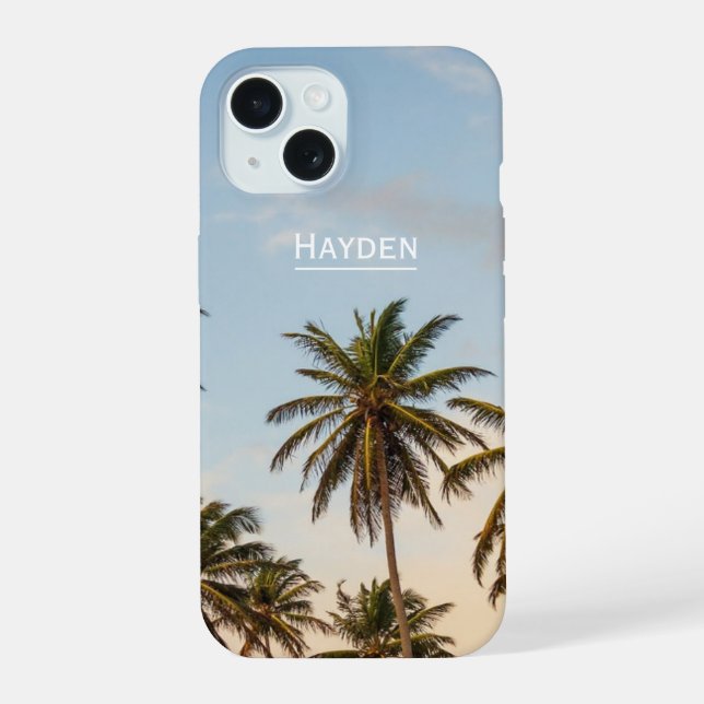 Tropical Holiday Palm Trees Iphone Case (Back)