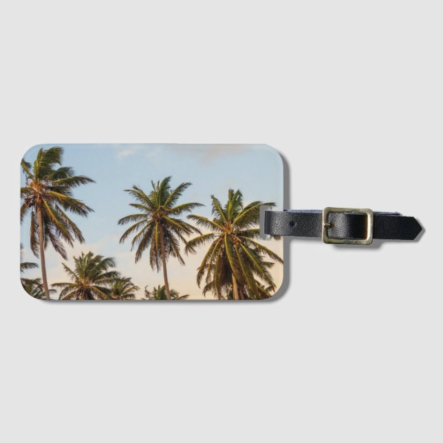 Tropical Holiday Palm Trees Luggage Tag (Front Horizontal)