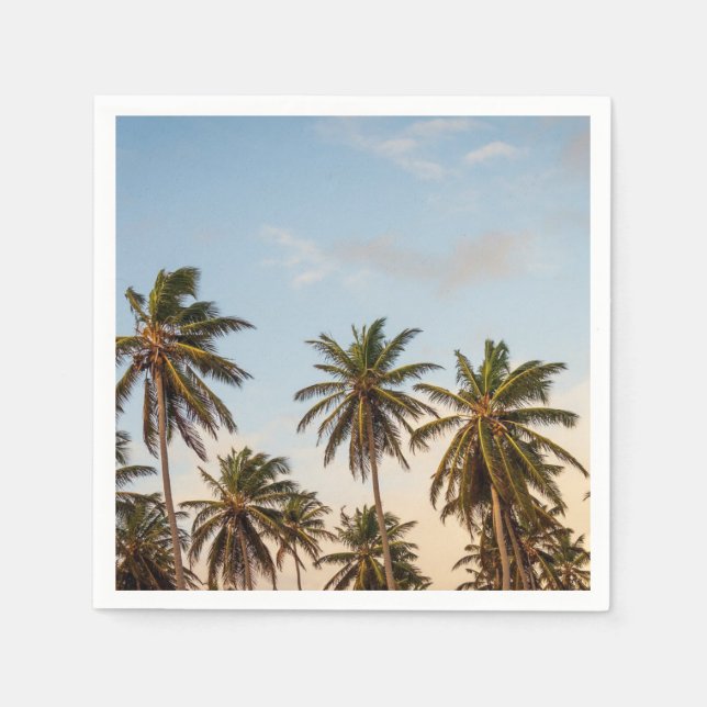 Tropical Holiday Palm Trees Napkins (Front)