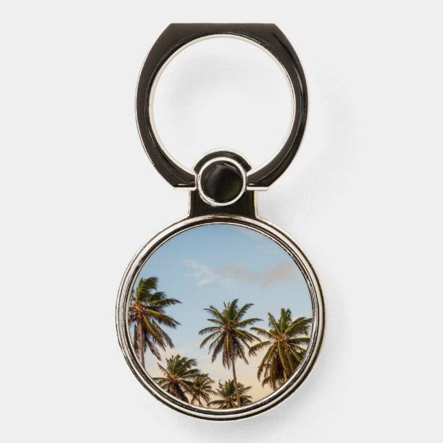 Tropical Holiday Palm Trees Phone Ring Stand (Front)