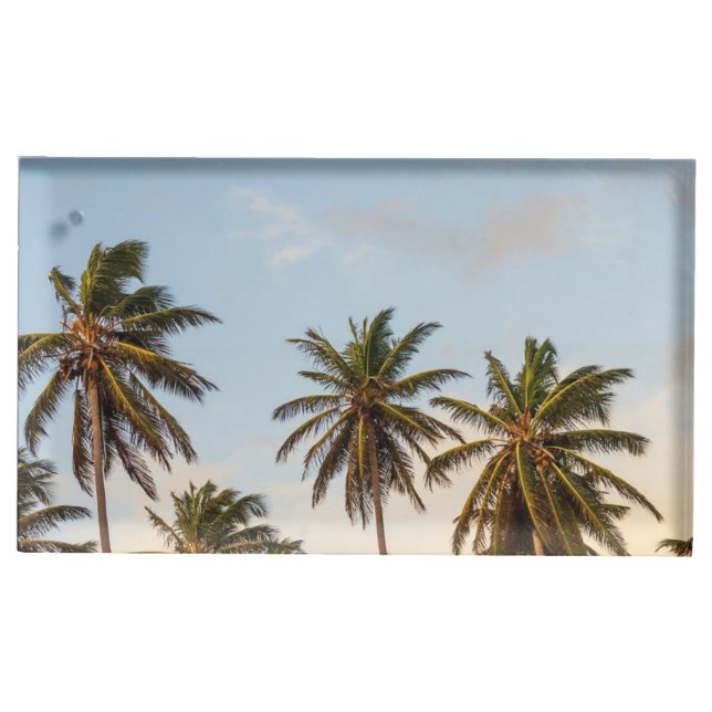 Tropical Holiday Palm Trees Place Card Holder (Front)