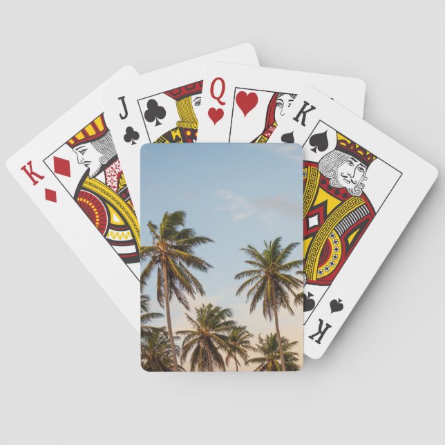 Tropical Holiday Palm Trees Poker Cards (Back)