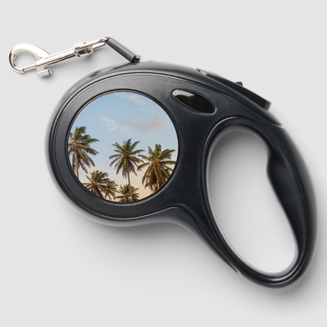 Tropical Holiday Palm Trees Retractable Pet Leash (Front)