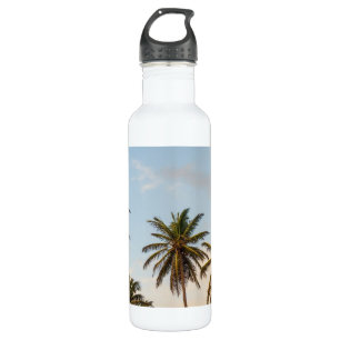 Tropical Holiday Palm Trees Stainless Steel Water Bottle
