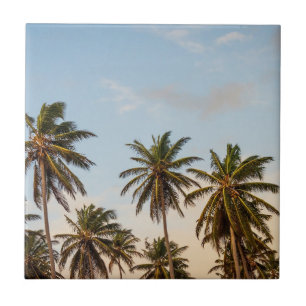 Tropical Holiday Palm Trees Tile