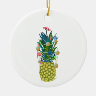 Tropical Holiday Pineapple Christmas Ornaments