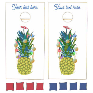 Tropical Holiday Pineapple Cornhole Game Set