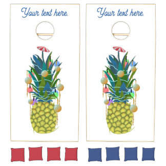 Tropical Holiday Pineapple Cornhole Game Set