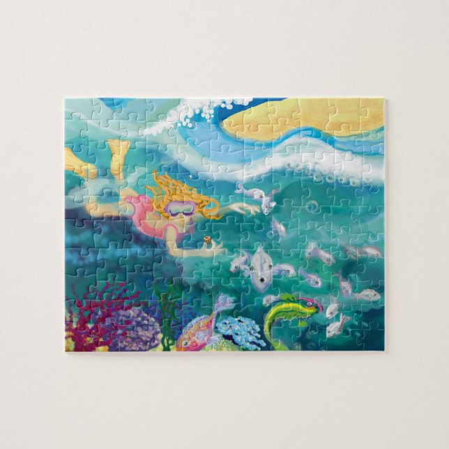 Tropical holiday swim jigsaw puzzle (Horizontal)