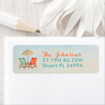 Tropical Holidays | Bright Colors Teal &amp; Salmon Label