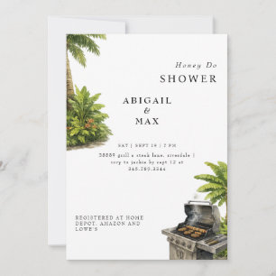 Tropical Honey Do Couples Bridal Shower Invitation