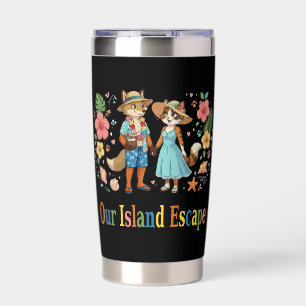 Tropical Honeymoon Animal Couple Beach Insulated Tumbler