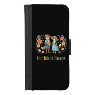 Tropical Honeymoon Animal Couple Beach iPhone 8/7 Wallet Case